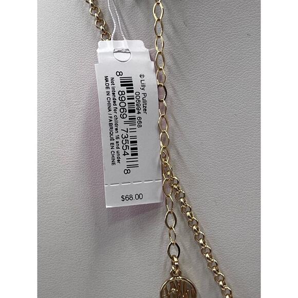 Lilly Pulitzer Jungle Rain Long Necklace (Cockatoo Pink) Tassels New with Pouch - Picture 9 of 11